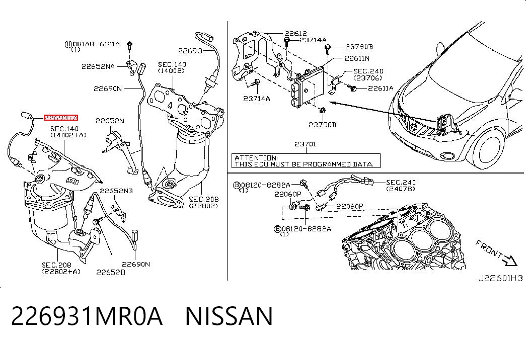 226931MR0A Nissan/Infiniti Sonda lambda, sensor de mistura pobre