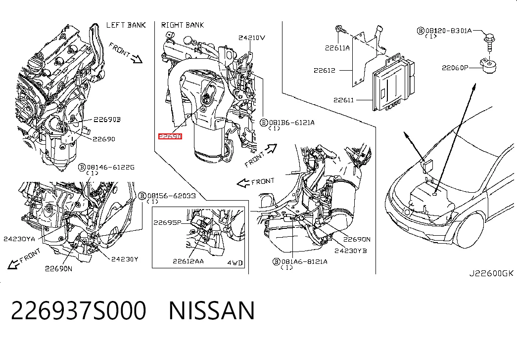 Sonda lambda, sensor de oxigênio para Nissan Altima L31 