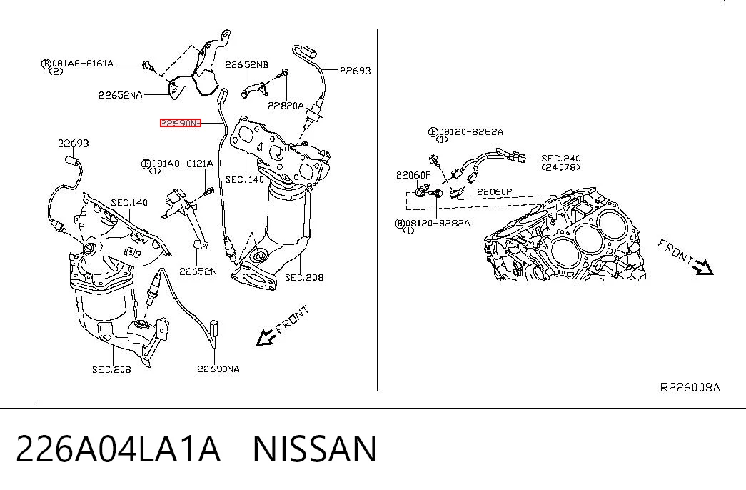 Compre 226A04LA1A VAG Sonda lambda, sensor de oxigênio depois de catalisador