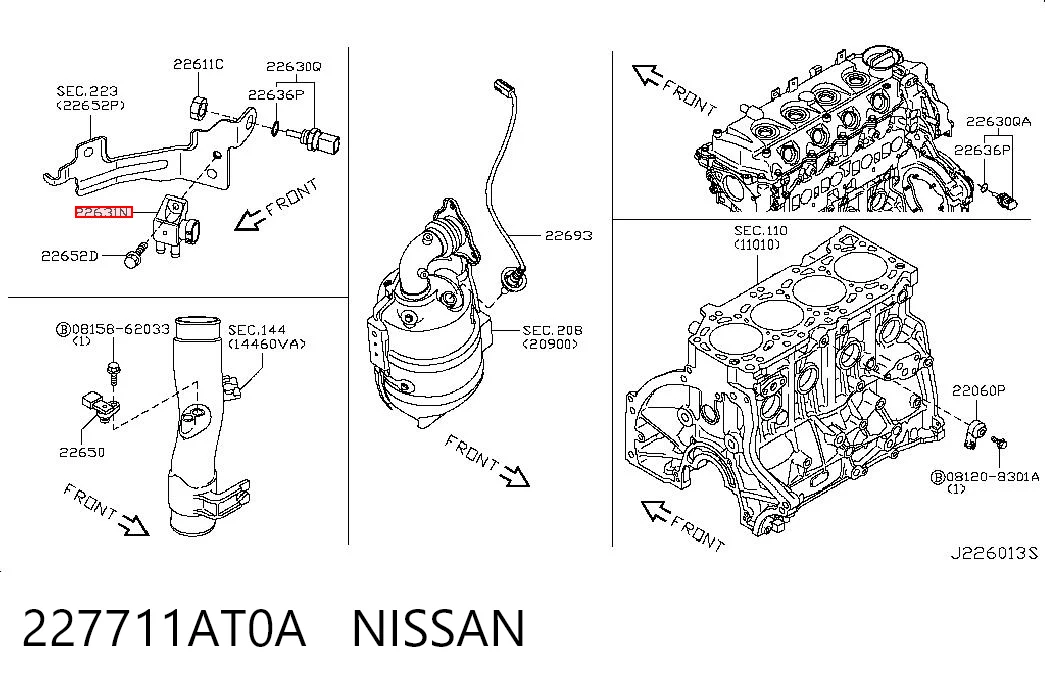 227711AT0A Nissan/Infiniti Sensor de pressão dos gases de escape