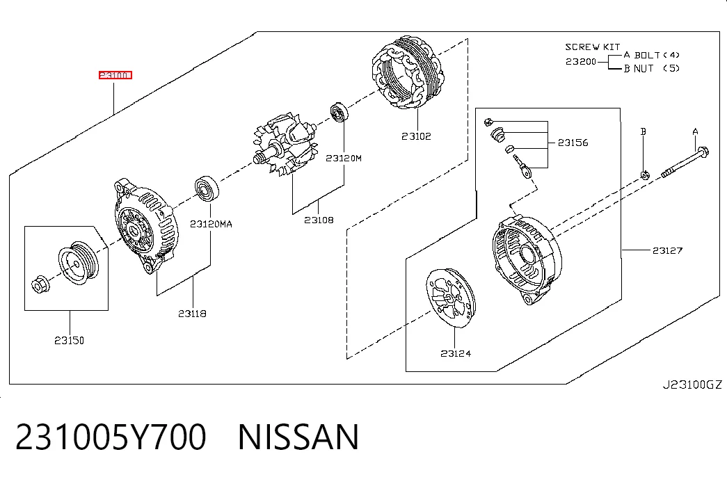 231005Y700 Nissan/Infiniti Gerador