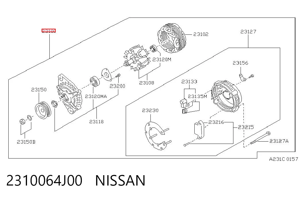 2310064J00 Nissan/Infiniti Gerador