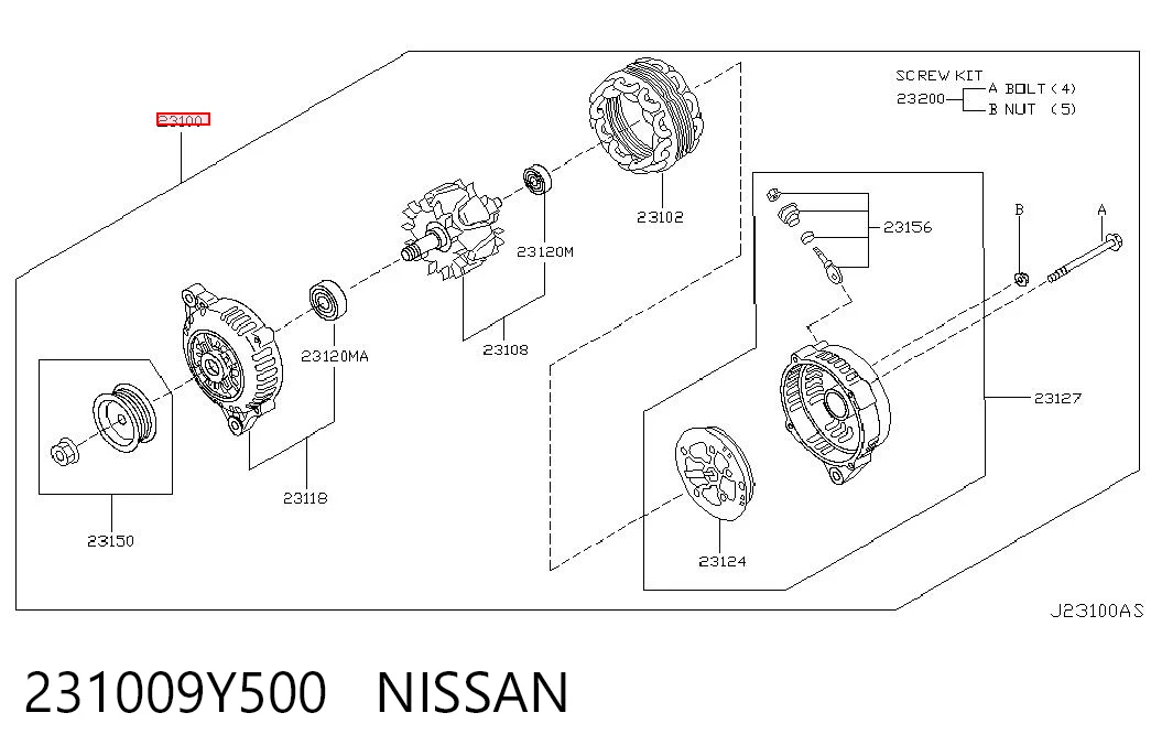 231009Y500 Nissan/Infiniti Gerador