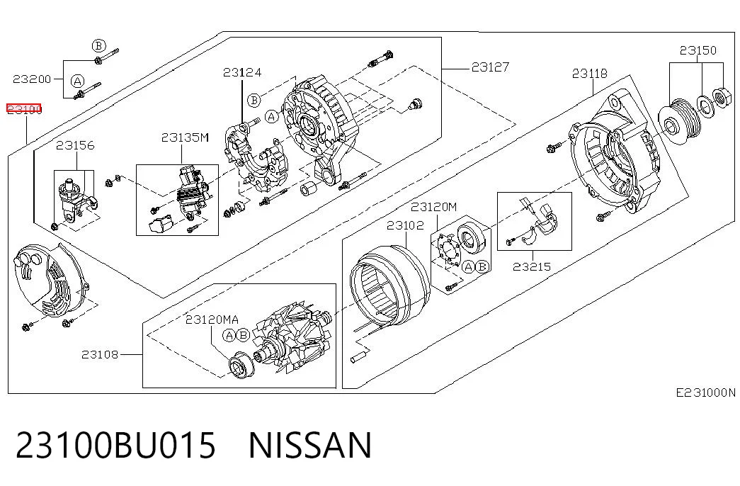 23100BU015 Nissan/Infiniti