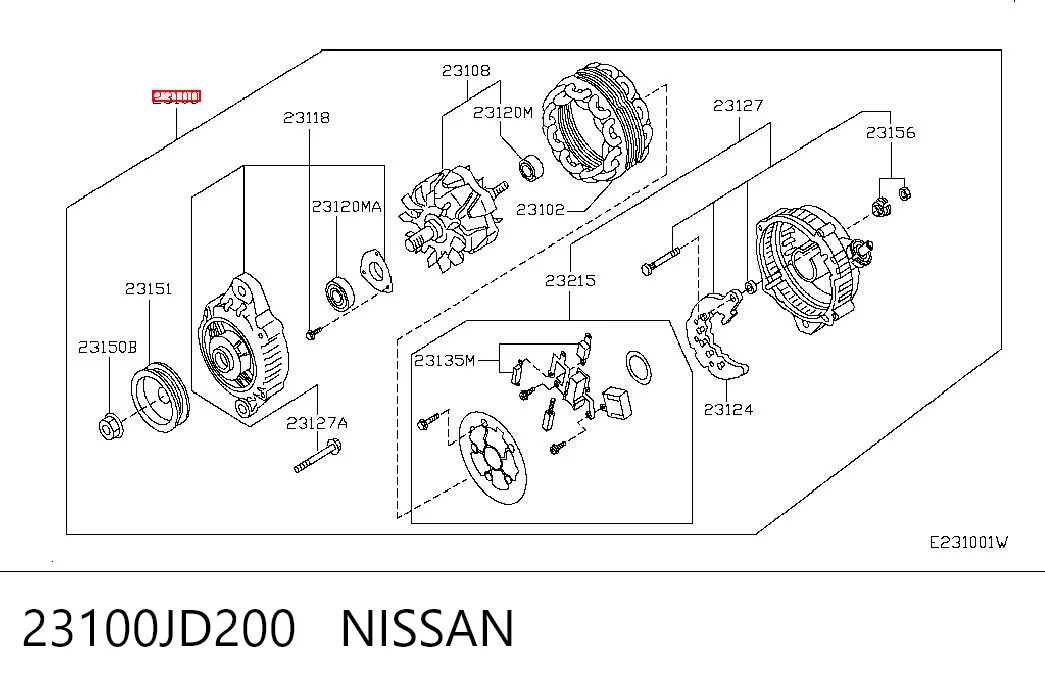 23100JD200 Nissan/Infiniti Gerador