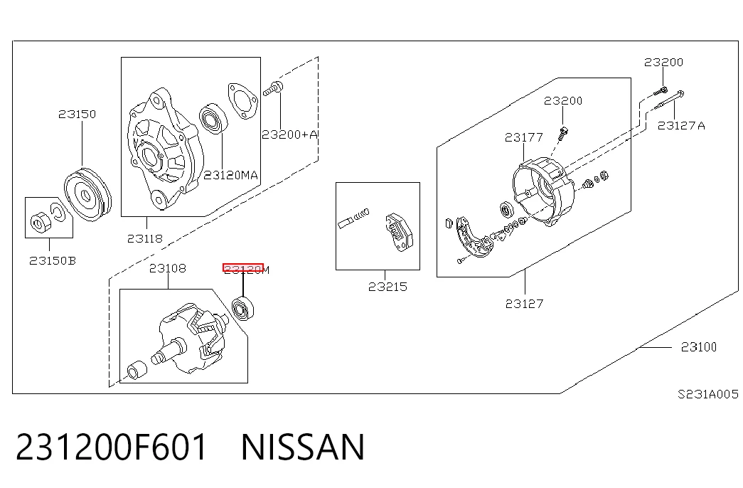Rolamento do gerador para Toyota Hiace H1, H2
