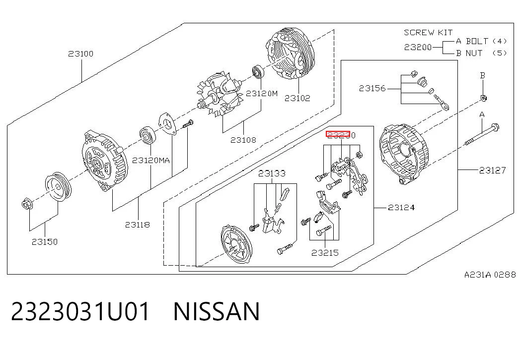 Eixo de diodos do gerador para Nissan Murano  Z51