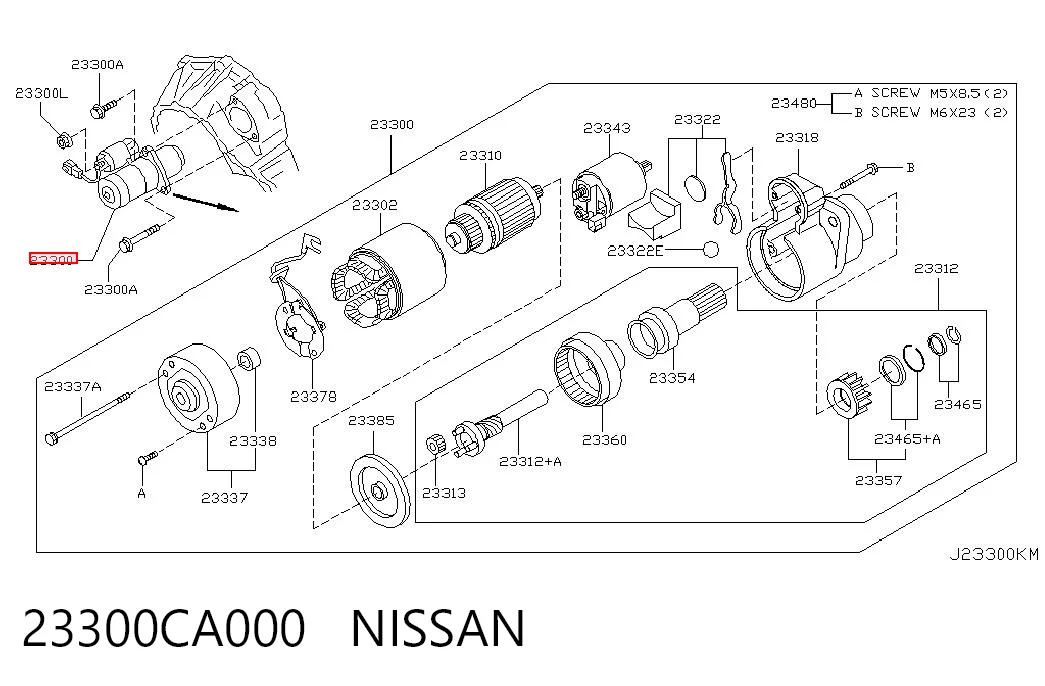 23300CA000 Nissan/Infiniti Motor de arranco