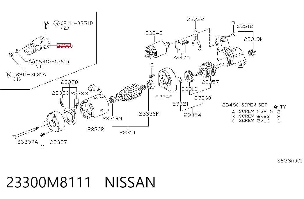 23300M8111 Nissan/Infiniti