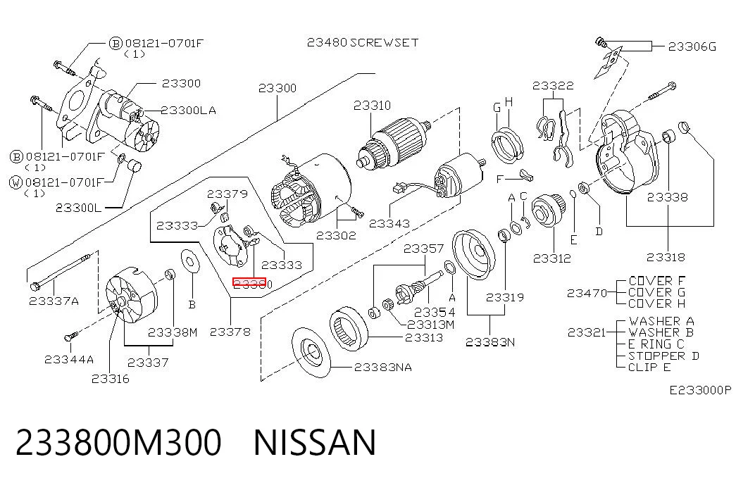 Escova do motor de arranco Nissan X-Trail  T30