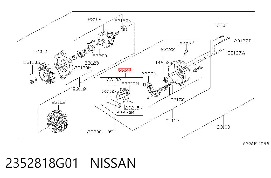 Relê-regulador do gerador (relê de carregamento) Nissan Terrano I SUV (WD21) (1986 - 1995) I