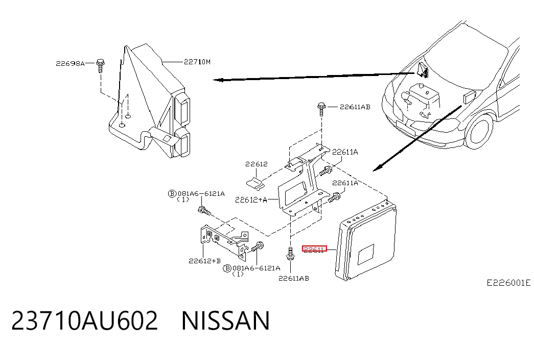 Módulo de direção (Centralina eletrônica) de motor Nissan Primera  P12