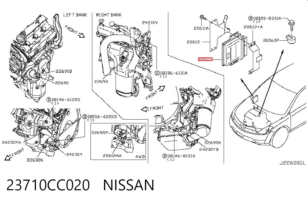 Módulo de direção (Centralina eletrônica) de motor Nissan Murano  Z50 ao melhor preço