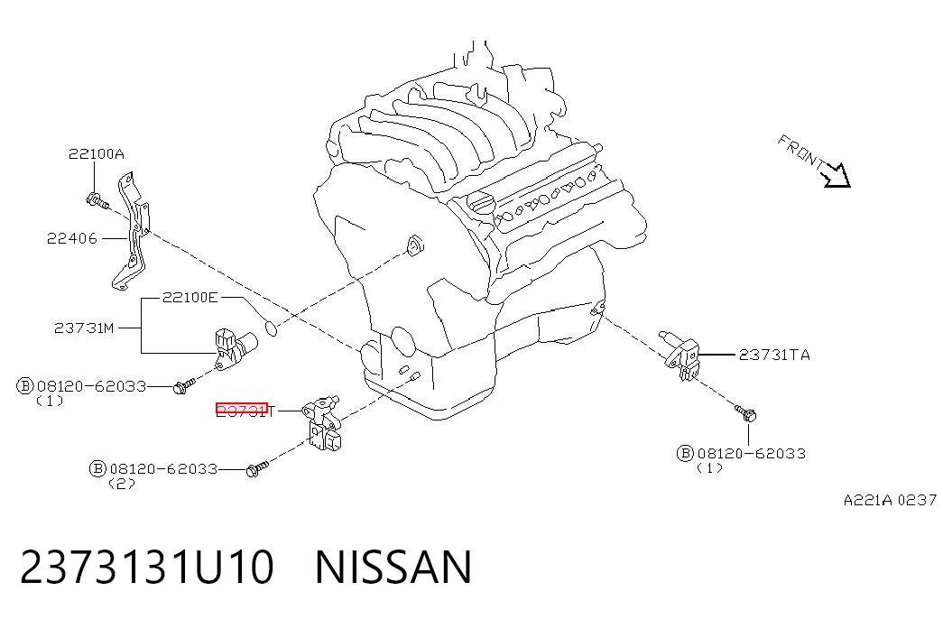 2373131U10 Nissan/Infiniti Sensor de posição (de revoluções) de cambota