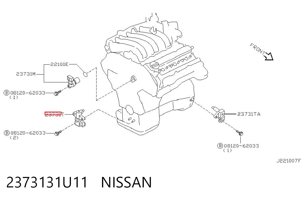 2373131U11 Nissan/Infiniti Sensor de posição (de revoluções) de cambota