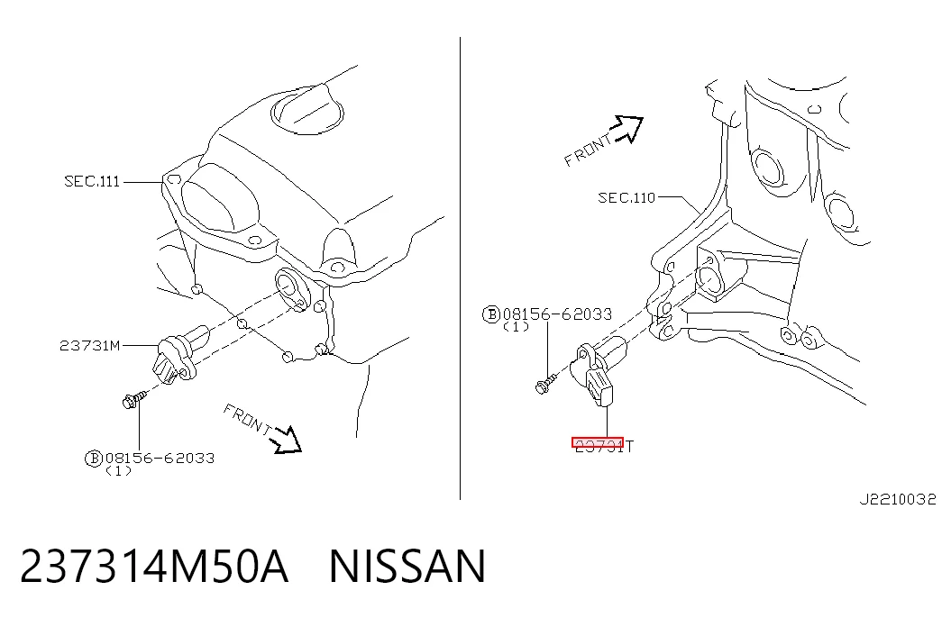 237314M50A Nissan/Infiniti Sensor de posição da árvore distribuidora