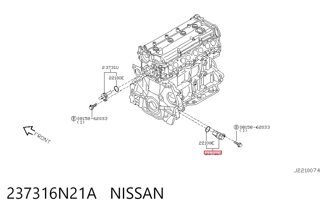 237316N21A Nissan/Infiniti Sensor de posição (de revoluções) de cambota