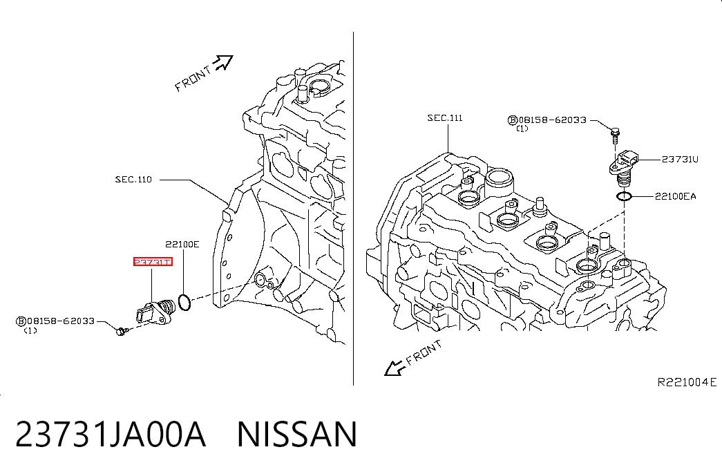 23731JA00A Nissan/Infiniti Sensor de posição (de revoluções) de cambota
