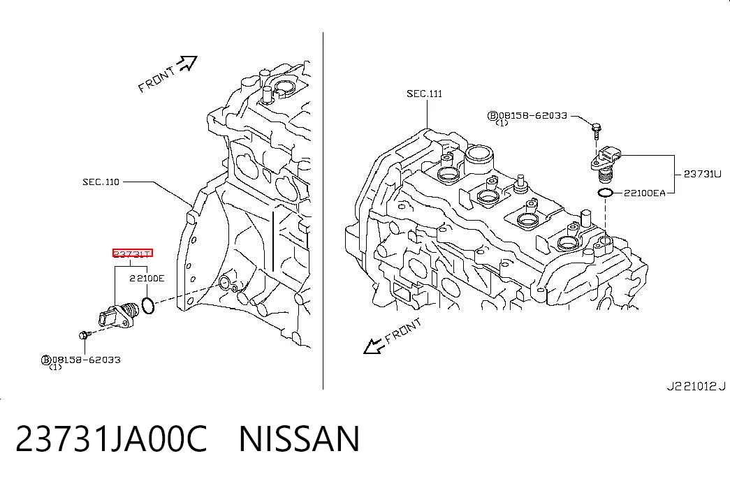 23731JA00C Nissan/Infiniti Sensor de posição (de revoluções) de cambota