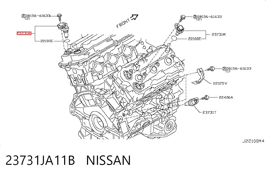 23731JA11B Nissan/Infiniti Sensor de posição da árvore distribuidora