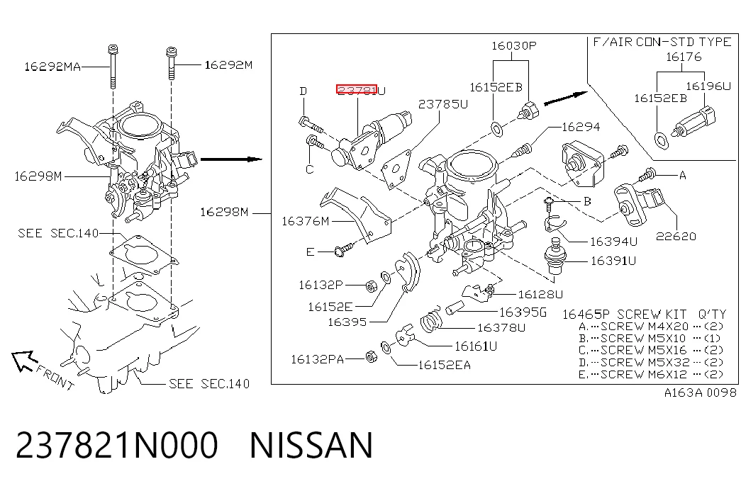 Válvula (regulador) de marcha a vácuo Nissan Sunny III N14 ao melhor preço