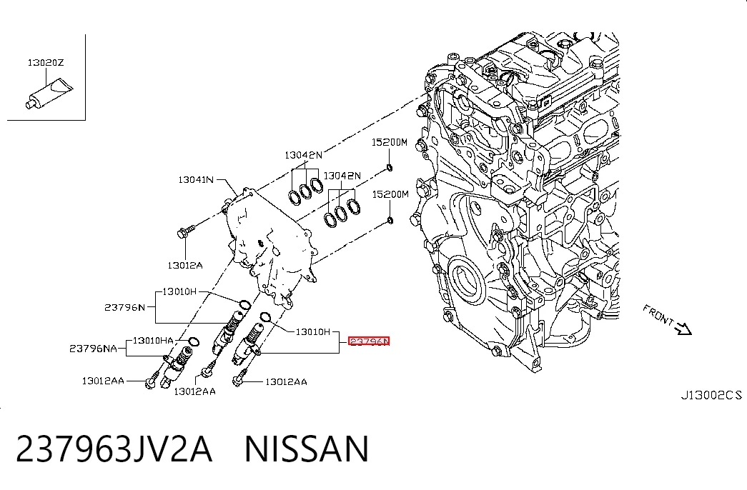 237963JV2A Nissan/Infiniti Válvula eletromagnética de posição (de fases) da árvore distribuidora
