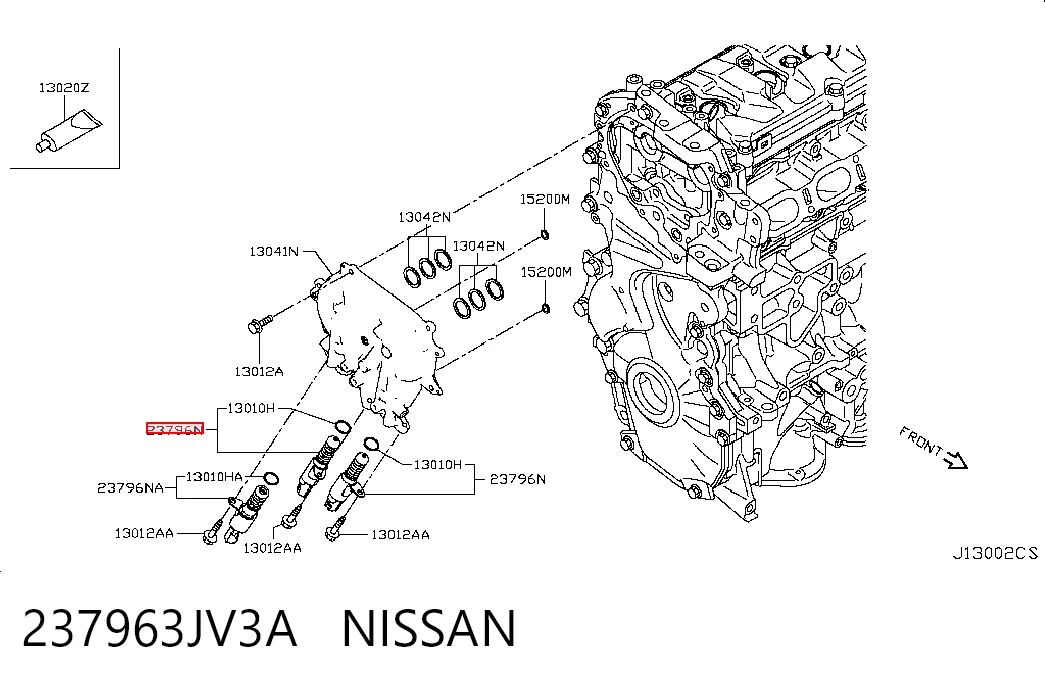 237963JV3A Nissan/Infiniti Válvula eletromagnética de posição (de fases) da árvore distribuidora