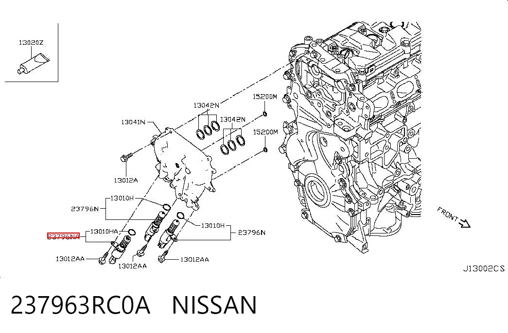 237963RC0A Nissan/Infiniti Válvula eletromagnética de posição (de fases) da árvore distribuidora