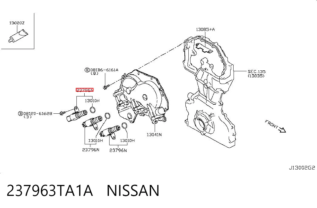 237963TA1A Nissan/Infiniti Válvula eletromagnética de posição (de fases) da árvore distribuidora