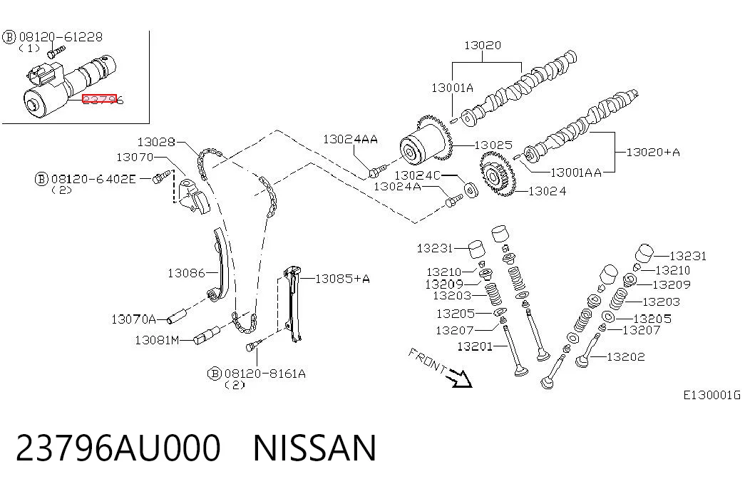 23796AU000 Nissan/Infiniti Válvula eletromagnética de posição (de fases) da árvore distribuidora