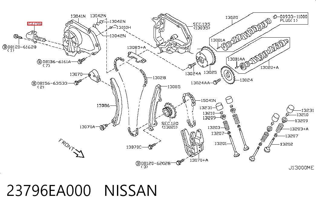 23796EA000 Nissan/Infiniti Válvula eletromagnética esquerda de posição (de fases) da árvore distribuidora