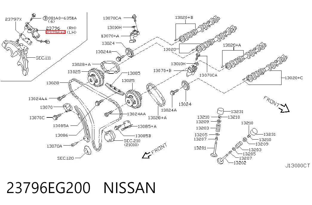 23796EG200 Nissan/Infiniti Válvula eletromagnética de posição (de fases) da árvore distribuidora