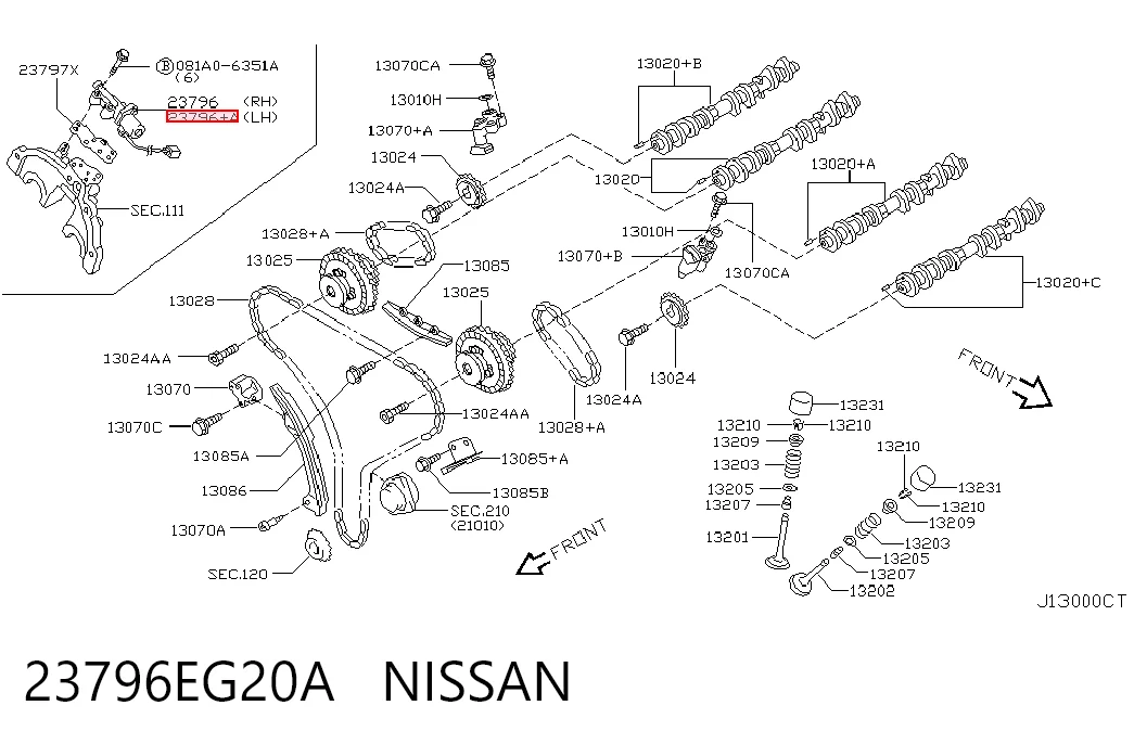23796EG20A Nissan/Infiniti Válvula eletromagnética de posição (de fases) da árvore distribuidora