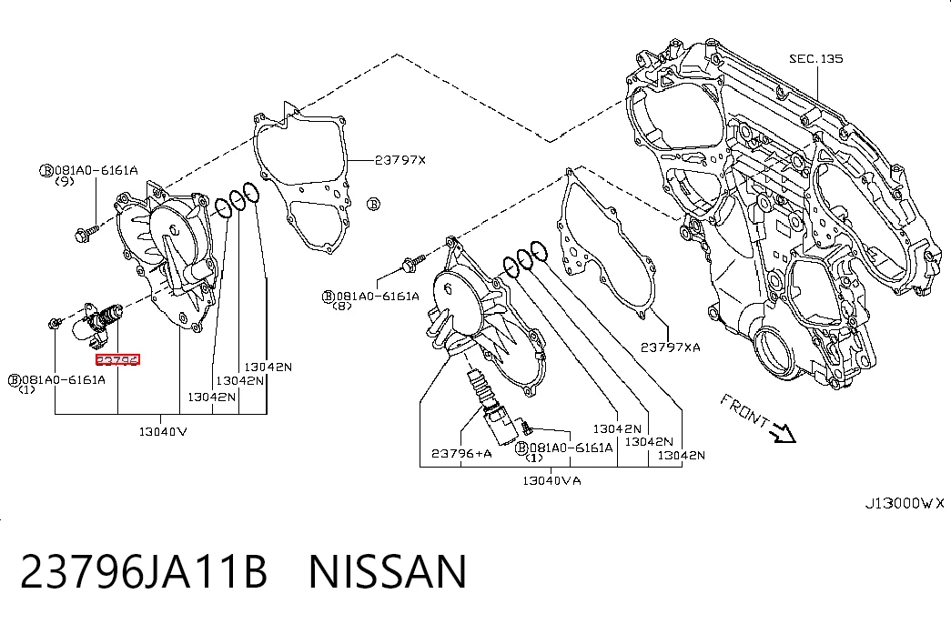 Válvula eletromagnética de posição (de fases) da árvore distribuidora Nissan Murano  Z51