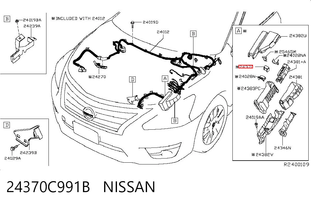 24370C991B Nissan/Infiniti Dispositivo de segurança