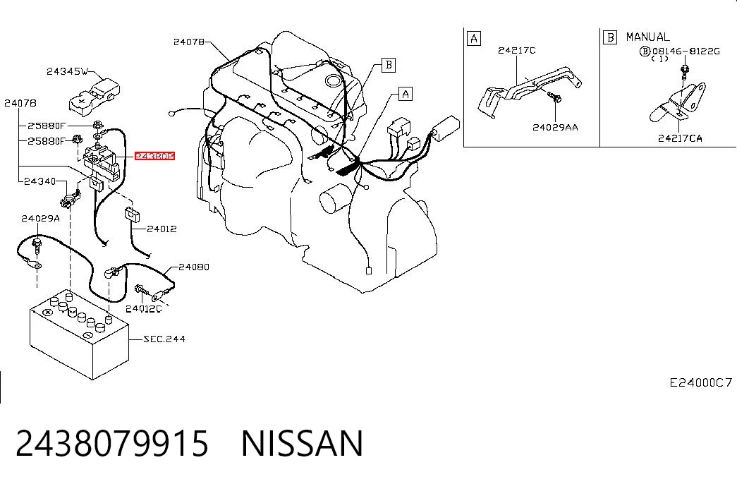 2438079915 Nissan/Infiniti Unidade de dispositivos de segurança