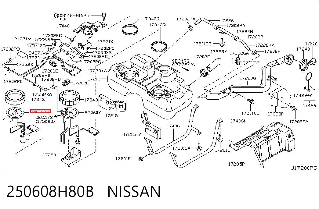 Sensor do nível de combustível no tanque Nissan X-Trail T30 ao melhor preço