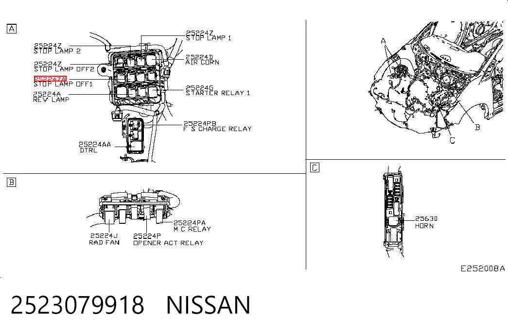 2523079918 Nissan/Infiniti Relê das luzes de nevoeiro