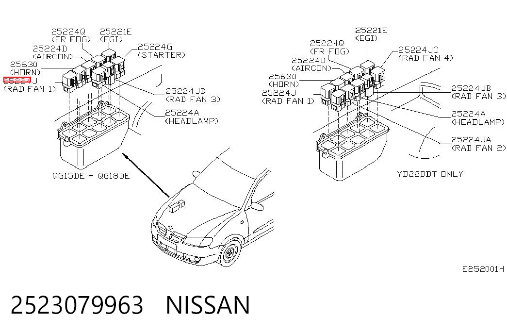2523079963 Nissan/Infiniti Relê das luzes de nevoeiro