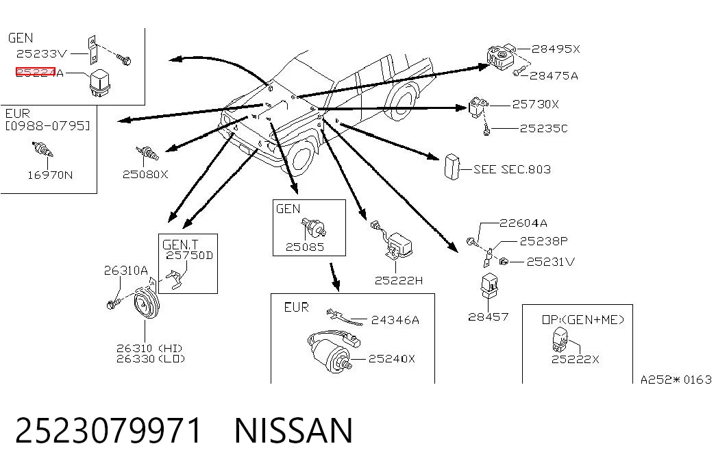 2523079971 Nissan/Infiniti Relê elétrico multifuncional