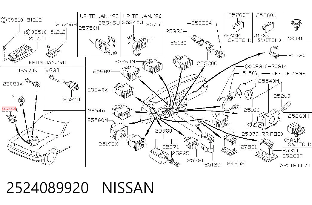 2524089920 Nissan/Infiniti Sensor de pressão de óleo