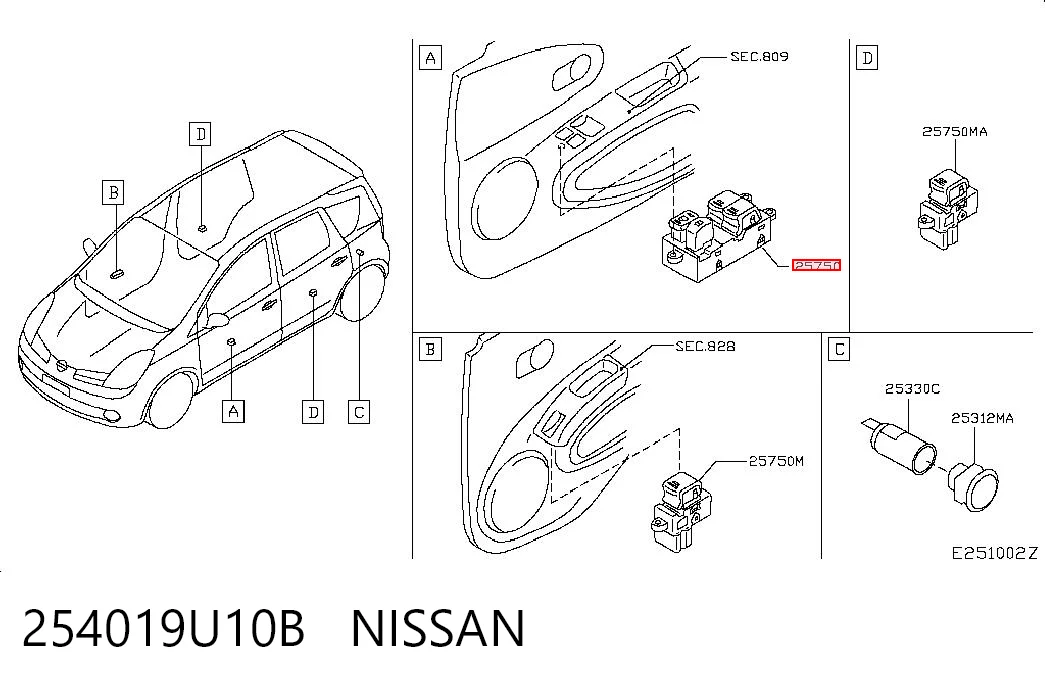 254019U10B Nissan/Infiniti