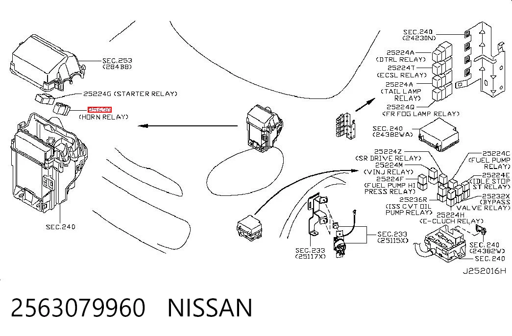 2563079960 Nissan/Infiniti Relê do sinal sonoro