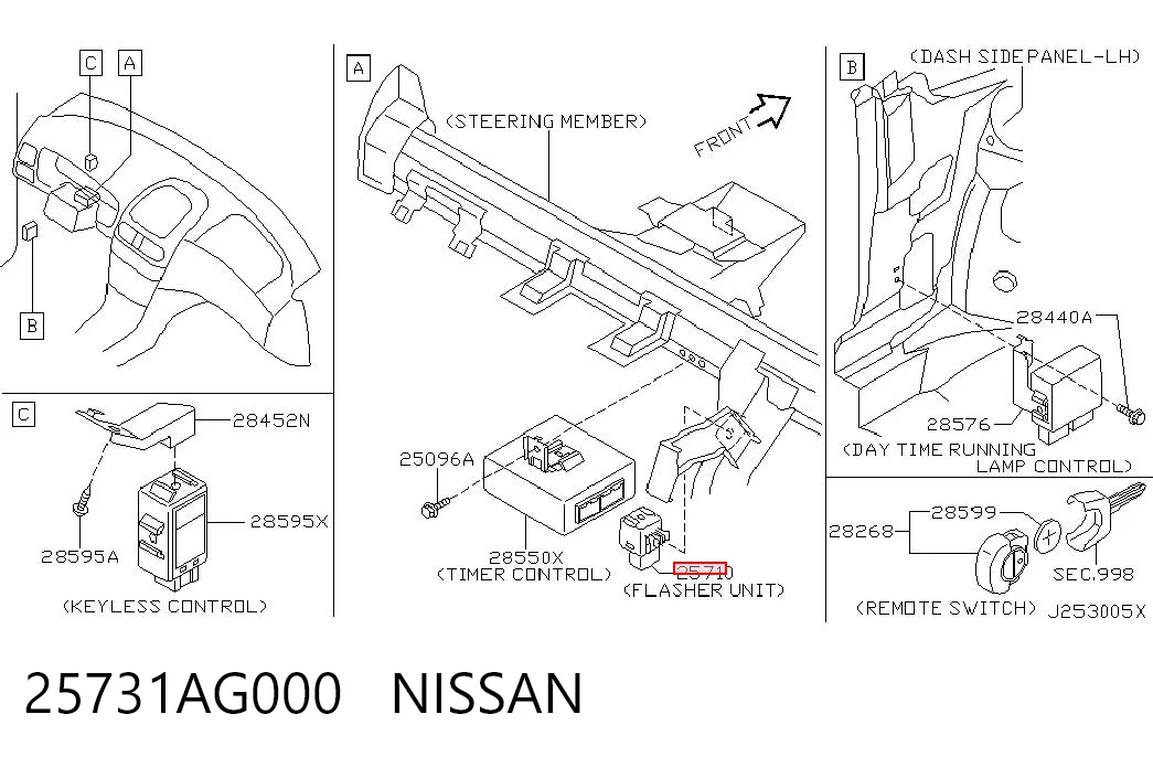 Compre Relê de pisca-pisca Nissan Sunny 3