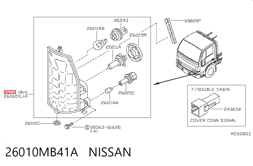 Luz direita Nissan Cabstar preço, a partir de 115,78 USD