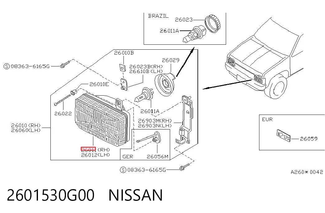 Luz direita Nissan Terrano I WD21 ao melhor preço