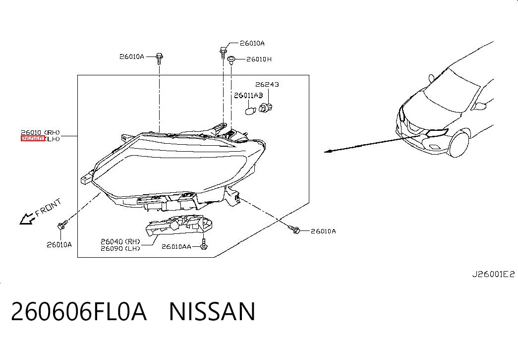 260606FL0A Nissan/Infiniti Luz esquerda