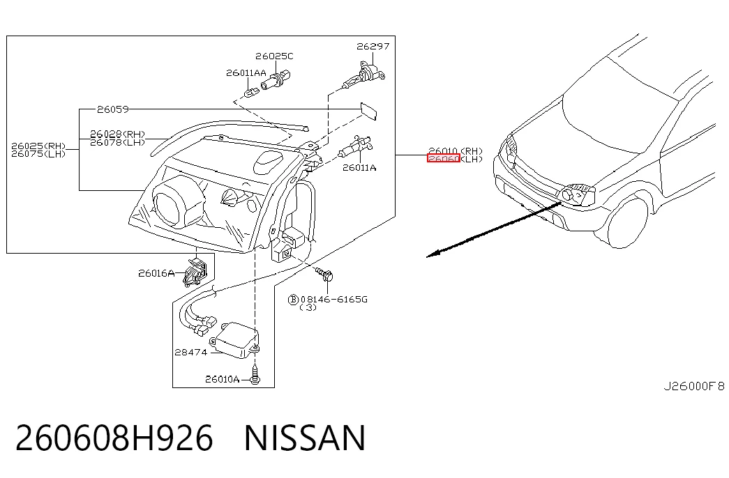 Luz esquerda Nissan X-Trail  T30