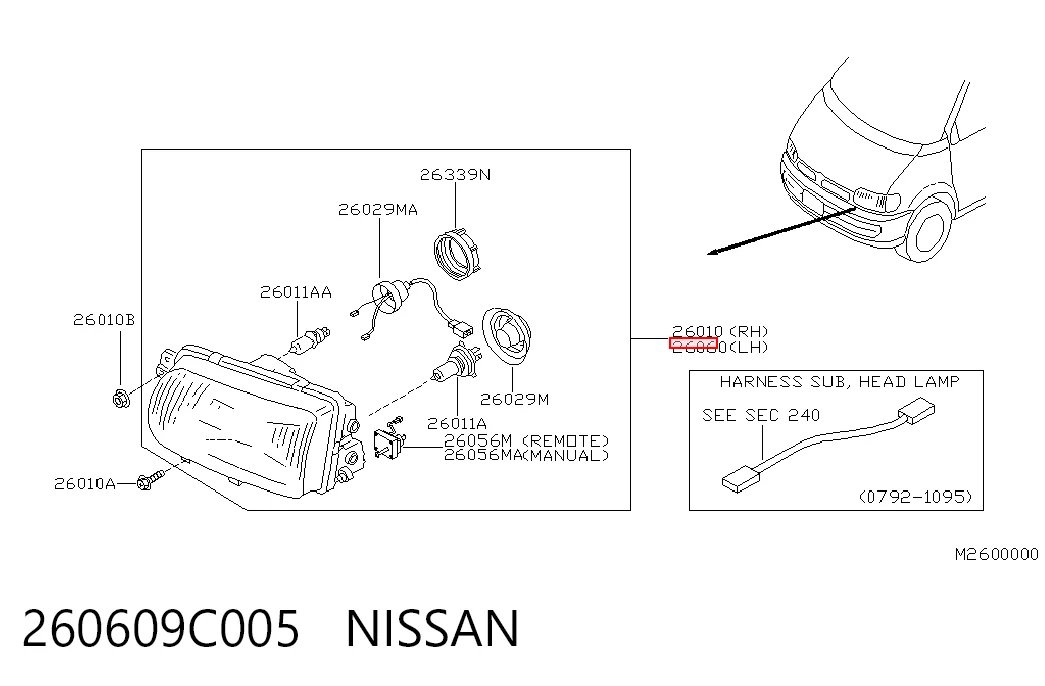 Luz esquerda Nissan Vanette CARGO C23