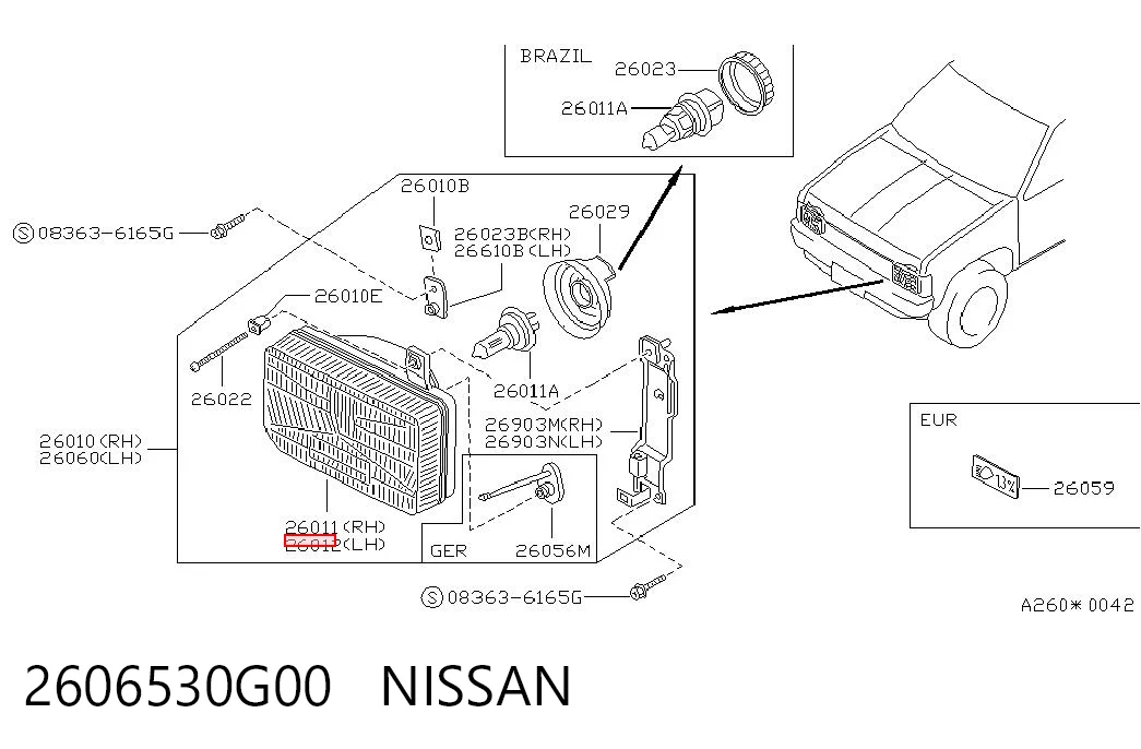 Luz esquerda Nissan Terrano I WD21 ao melhor preço